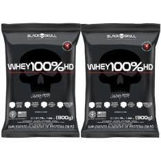 Imagem de Kit 2 Wheys 100% Hd Black Skull 900G - Morango E Chocolate