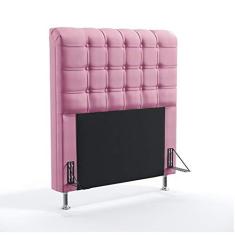 Imagem de Cabeceira Estofada Dama 90 Para Cama de Solteiro Sued Rosê Aradecor