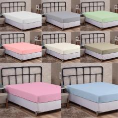 Imagem de Lençol Casal 100% Algodão Percal 200 Fios com Elástico Forro de Cama