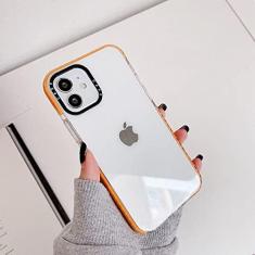 Imagem de Capa de telefone para iphone 13 12 11 pro max mini 7 8 plus se 2020 x xr xs max silicone macio capa traseira transparente, laranja claro, para iphone 11