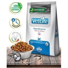 Imagem de Ração Seca Vet Life Natural Hypoallergenic Pork e Potato para Gatos Ad