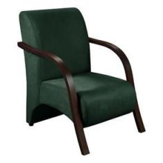 Imagem de Poltrona Decorativa - Verde - Braço Em Madeira