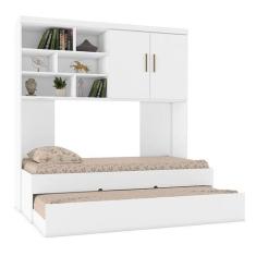 Imagem de Jogo de Quarto Chiara Módulo Aéreo 2 Portas e Bicama Branco com Colchõ