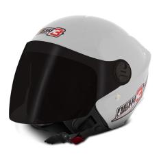 Imagem de Capacete Moto Aberto Protork Feminino Branco Tamanho 58 Viseira Fumê