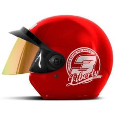 Imagem de Capacete Aberto viseira dourada Pro Tork Liberty 3 feminino/masculino,
