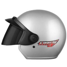 Imagem de Capacete Moto Aberto Pro Tork Liberty Three 3 Viseira Fumê, PRATA, 56