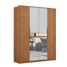 Imagem de Guarda-Roupa Casal com 2 Espelhos Attore 4 PT 3 GV Amêndola - Demóbile