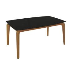 Imagem de Mesa De Sala Jantar Petra C- Tampo Madeirado C- Vidro 90x170cm Carvalho-preto Fosco-vidro Preto - Kappesberg