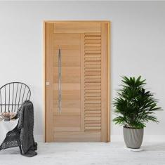 Imagem de Kit Porta De Madeira Pivotante 210x120cm Batente 14cm Fechadu