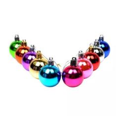 Imagem de KIT 12 Bolas de Natal Coloridas Decoração Enfeite Natalino Bolinhas de