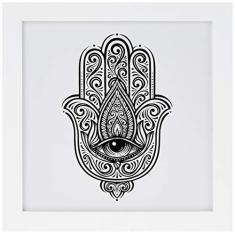 Imagem de Arte Maníacos Quadro Decorativo Hamsa Măo de Fátima - 46x32,5cm (Moldura em laca )