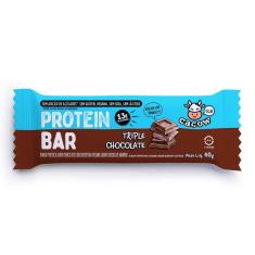 Imagem de Barra de Proteína Vegana Protein Bar Cacow Sabor Triple Chocolate com 13g de Proteína 40g