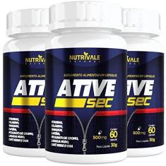 Imagem de KIT 3X ATIVE-SEC (Laranja Moro, Chia, Café Verde e Vitaminas) 60 cápsulas - Nutrivale