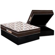 Imagem de Cama Box Baú Casal: Colchão Ortopédico Polar D28 / Ep Orthopremium + Base Black(138X188)