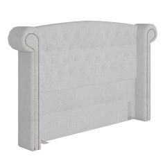Imagem de Cabeceira Cama Box Queen 160cm Provença P02 Bouclé Branco - Mpozenato