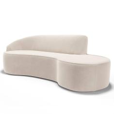 Imagem de Sofá Living 3 Lugares 260Cm Braço Esquerdo Mozart D06 Veludo Bege - Mpozenato