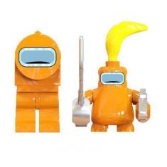 Imagem de Boneco Minifigure Blocos De Montar Among Us Orange - Mega Block Toys