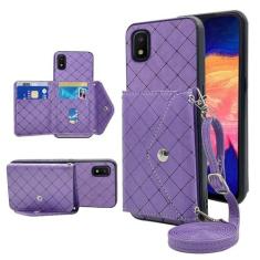 Imagem de Furiet Capa carteira compatível com Samsung Galaxy A10e com alça de ombro transversal e suporte de couro para cartão de crédito, acessórios de celular, capa de telefone com cordão para A 10e 10ae