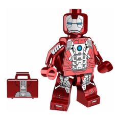 Imagem de Boneco Blocos De Montar Homem De Ferro Mark V Mala Football
