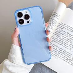 Imagem de Capa de telefone transparente colorida para iPhone 14 13 12 11 Pro Max XR XS X 8 7 Plus SE 3 Mini capa traseira à prova de choque de silicone macio, azul, para iPhone XS