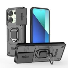 Imagem de YOUULAR Capa de celular para Xiaomi Redmi Note 13R Pro 5G/Poco X6 Neo suporte para carro janela deslizante à prova de choque capa protetora para celular Xiaomi Poco X6 Neo Militar, proteção de lente