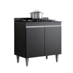 Imagem de Balcão Cozinha Cooktop 80cm Preto - Vallisa Decor