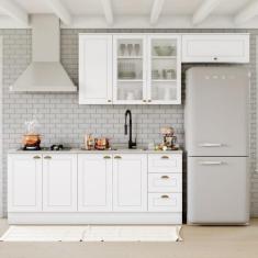 Imagem de Cozinha Completa Americana 8 Portas 3 Gavetas com Vidro 100% Mdf  Bran