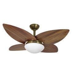 Imagem de Ventilador De Teto Infinity Lótus Verde Fumê 4 Pás Imbuia 110V+Control