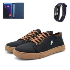 Imagem de Tênis Sapatênis Masculino De Amarrar Polo Com Carteira E Relógio 2200-Masculino