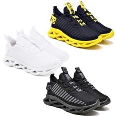 Imagem de Kit 3 Tênis Trança Black, Amarelo e White 34