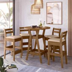 Imagem de Conjunto Mesa Bistro com 4 Banquetas Cedro Gold 51C