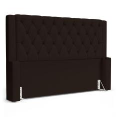 Imagem de Cabeceira Cama Box Casal Padrão Atena 160cm Capitonê com Frame Suede Marrom - Desk Design
