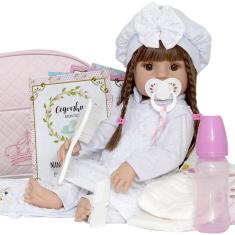 Imagem de Boneca Reborn Realista Abigail + Enxoval Completo 14 Itens