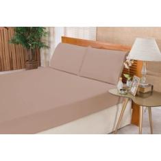 Imagem de Jogo De Lençol Elegance Casal Padrão 04 Peças Percal Cáqui - Sarah Enx