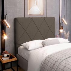 Imagem de Cabeceira Cama Box Casal Mel 140cm Com Frame Linho Marrom - Desk Design