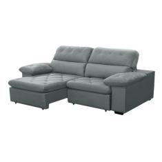Imagem de Sofa Retratil Reclinavel 2 Lugares 2,90m Crystal Veludo Cinza Lansofbr