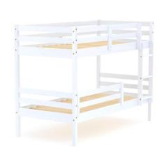 Imagem de Beliche Solteiro Slim com Grade de Proteção Madeira Maciça Branco Hous