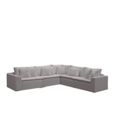 Imagem de Sofá Modular Rivieira Linho Cinza Trovão - Meu Estofado