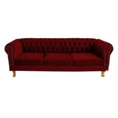 Imagem de Sofá Chesterfield Capitone Duque Suede Bordo 2,30 - Novo Encanto