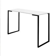 Imagem de Mesa Escrivaninha Mesa de Estudos Stan Home Office Ferro Preto Tampo MDF Branco - Ahazzo Móveis