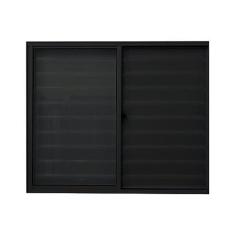 Imagem de Janela de Alumínio Veneziana 100x100cm 3 Folhas Fortline Atlântica Preto