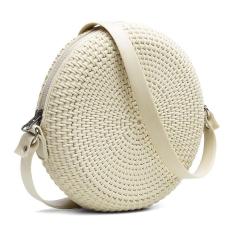 Imagem de Bolsa Feminina Redonda Com Alça Transversal e Zíper Design Delicado Para Passeio