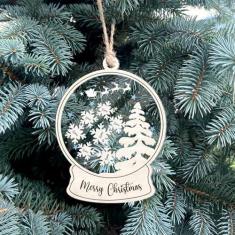 Imagem de Enfeites de Natal personalizados – Enfeites de família personalizados com nomes, enfeite de primeiro Natal do bebê, globo de neve, boneco de neve e mais – Decorações de Natal exclusivas para árvore de