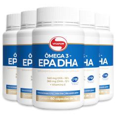 Imagem de Kit 5 Ômega 3 - EPA DHA - 1000mg - Vitafor - 60 cápsulas