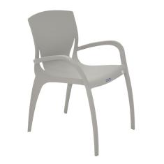Imagem de Cadeira Plastica Monobloco Com Bracos Clarice Concreto