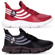 Imagem de Kit 2 Tênis Masculino Treino Academia Caminhada Corrida