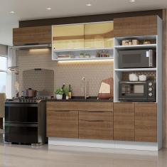 Imagem de Armário De Cozinha Completa 270cm Branco/rustic Stella Madesa 09 Branco/rustic