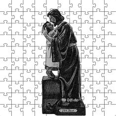 Imagem de Quebra-Cabeça Preto e Branco São José Afetuoso 120 peças