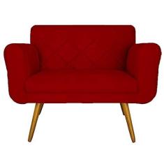 Imagem de Namoradeira Decorativa Estofada Para Sala de Recepção Isabella Suede Vermelho - LM DECOR