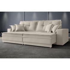 Imagem de Sofá Palermo 2,80m Retrátil e Reclinável Velosuede Areia - netsofas